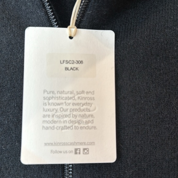 Kinross zip mock tunic cashmere sweater NWT - Picture 4 of 9